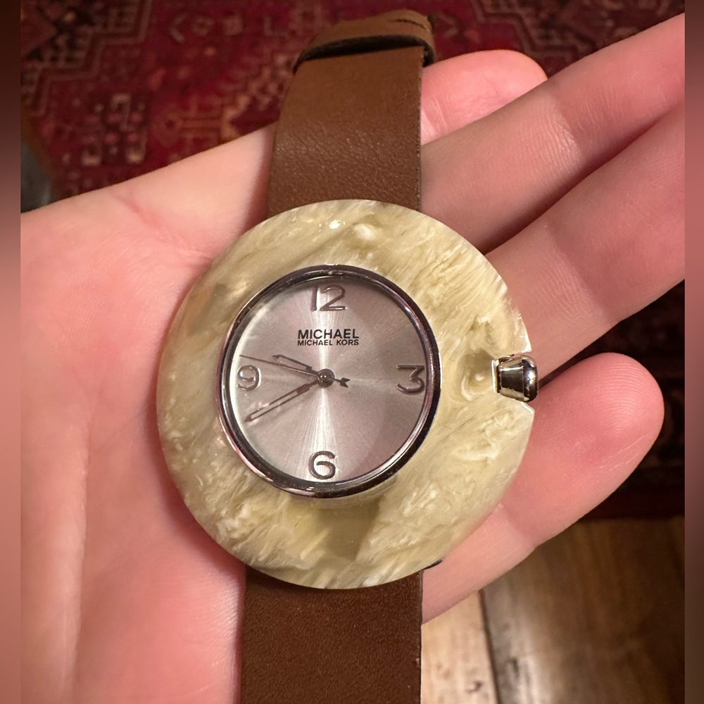 Michael Kors Tan and Silver Watch